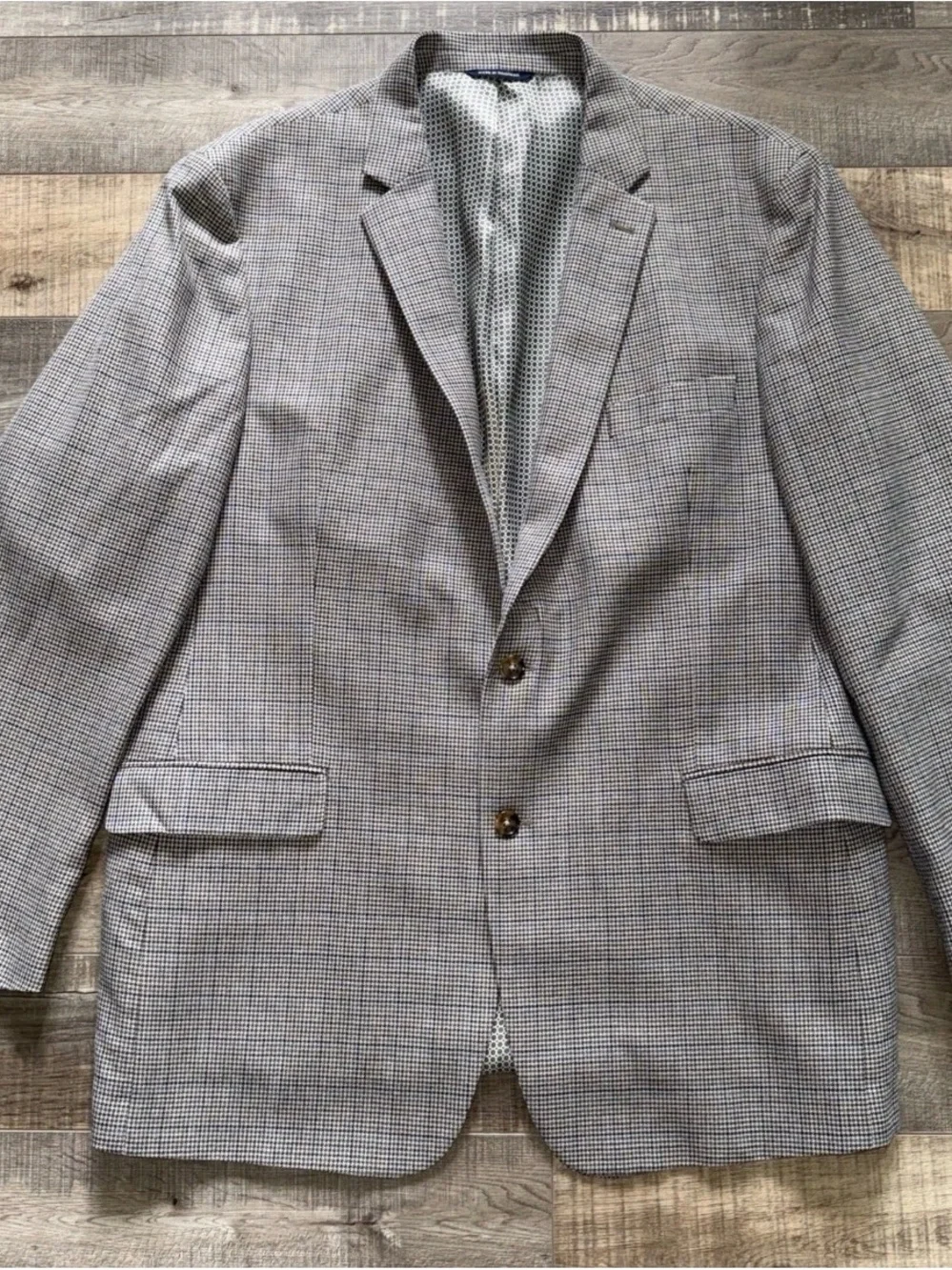 Ralph lauren 46L Classic Men's Gray Check Blazer - Tailored Casual Jacket